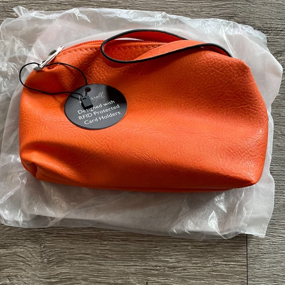 NWT “K•Carroll Orange Vegan Leather ZipUp Wristlet - Picture 8 of 12